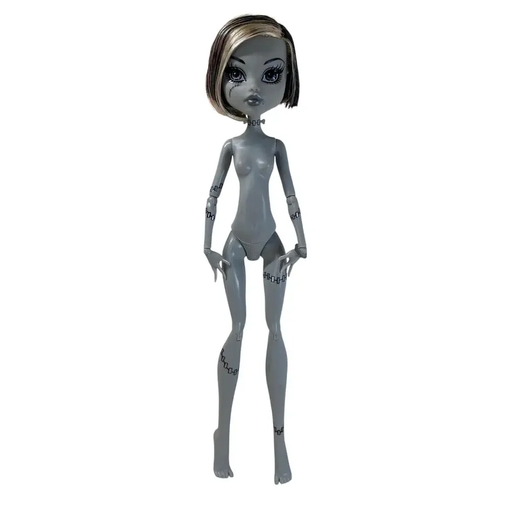 Monster High Skull Shores Frankie Stein B&W NUDE Doll #X0593 (2011) G1 w/Jewelry
